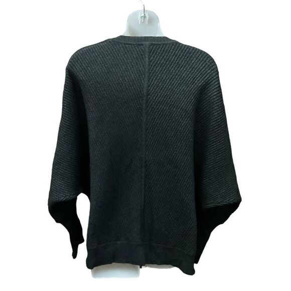 Devotion by Cyrus Sweater Crew Neck Black White Heather Batwing Sleeves Large - Picture 2 of 11